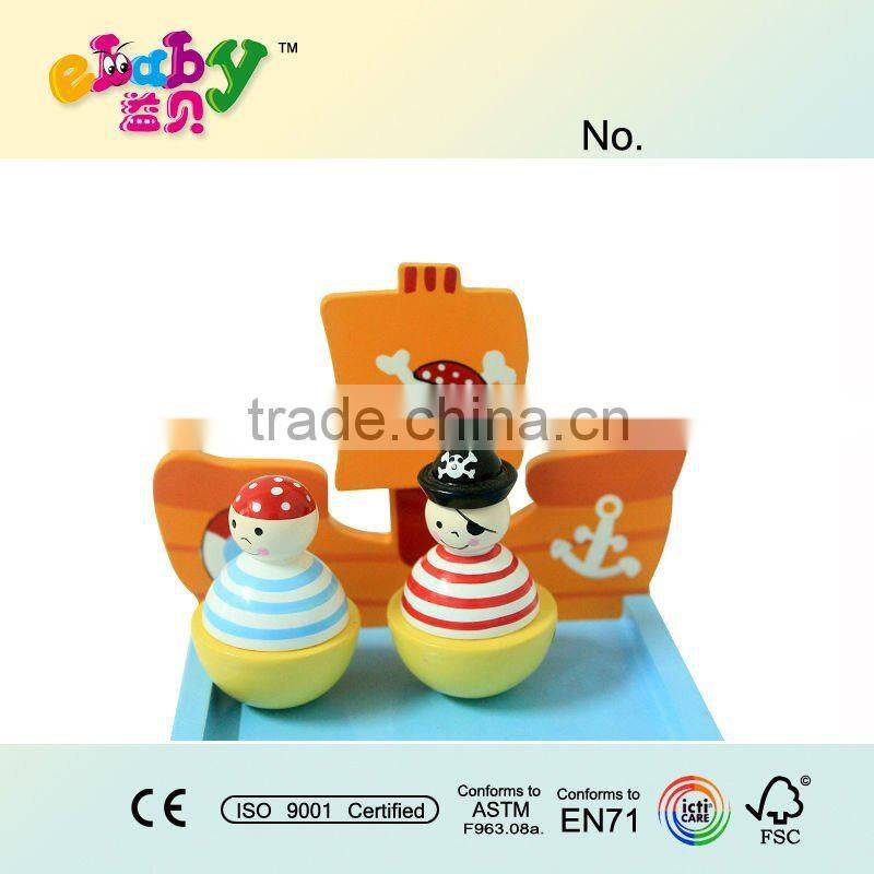 Wooden music box with pirate