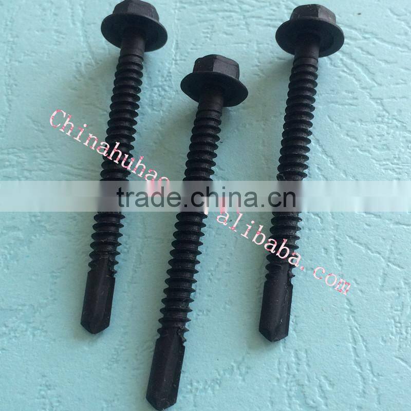 AS 3566 Indented Hex Flange Washer Head Double Thread Grip on Shank BSD Thread EPDM Washer Self Drilling Screw
