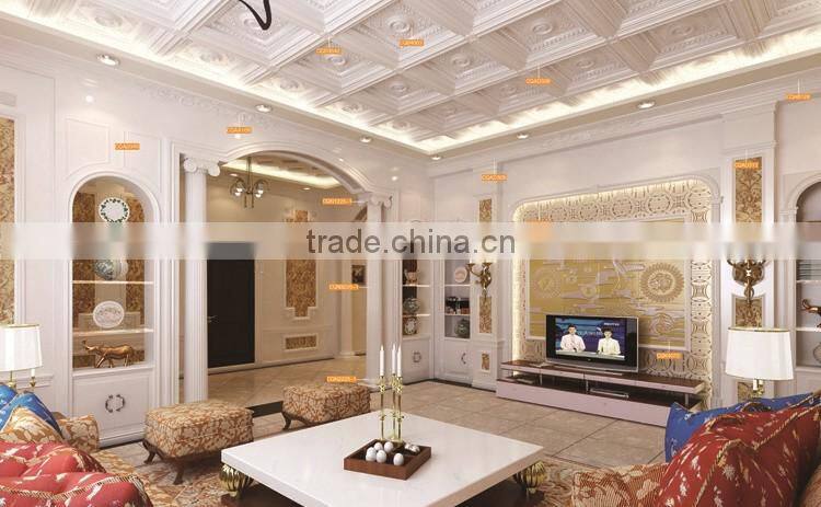 PU flat bottom lamp panel carved lamp panel Decorative ceiling lamp panel outline in gold Ceiling lamp panel pool