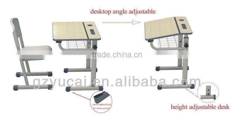 School adjustable student desk and chair
