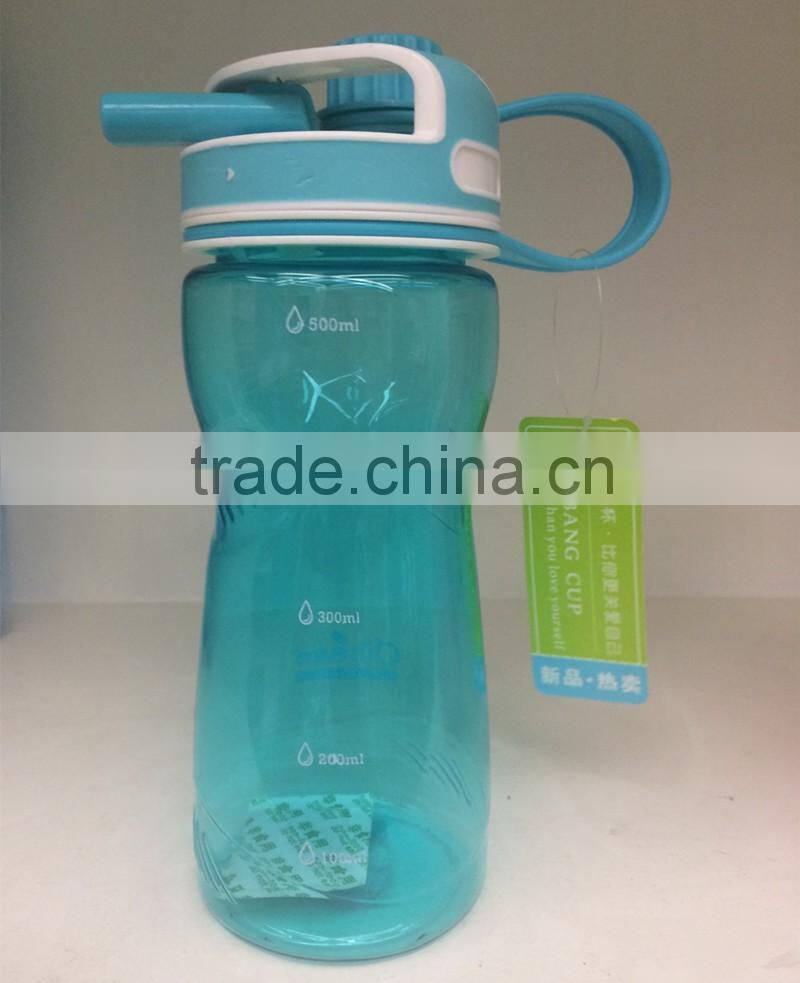 best selling new high quality plastic drinking water bottle sport bottle with straw