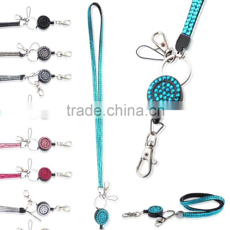 Retractable Pull Badge Reel Zinc Alloy ABS Plastic ID Lanyard Name Tag Card Badge Holder Reels Recoil Belt Key Ring Chain Clips