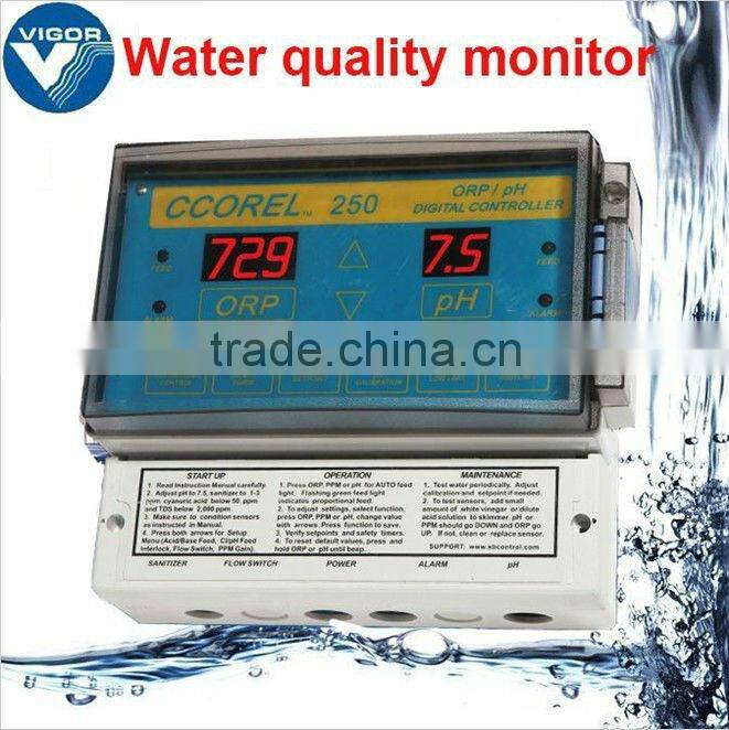 blue swimming pool water quality monitor system