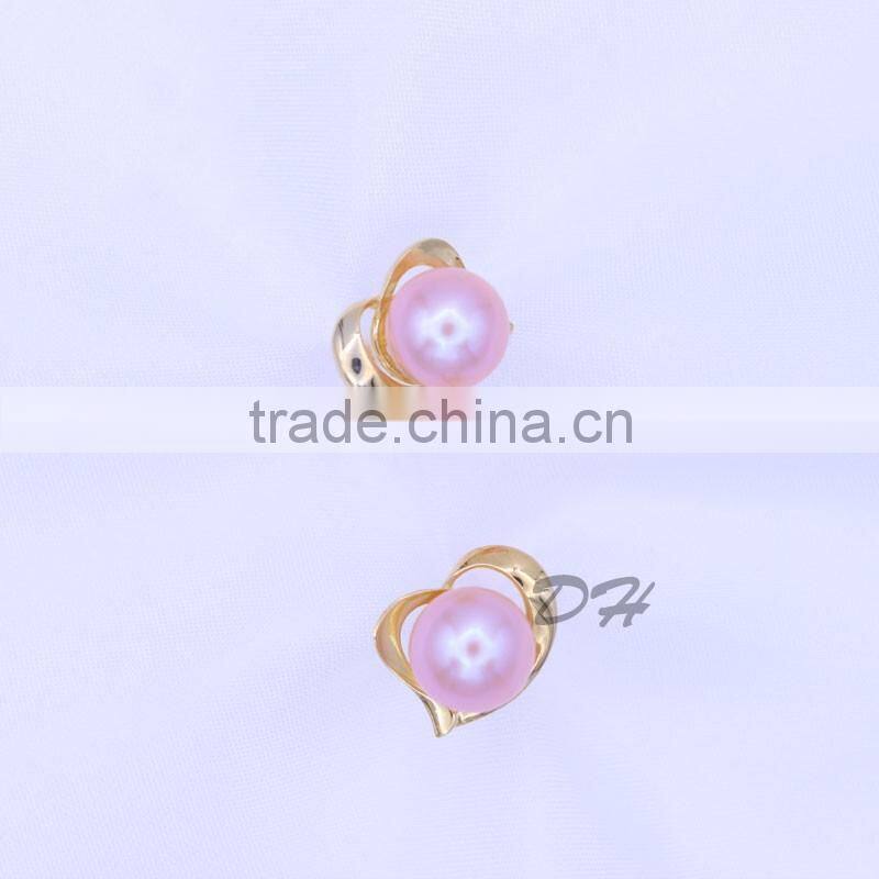 new design 925 silver cultured pearl stud earrings with color pearl