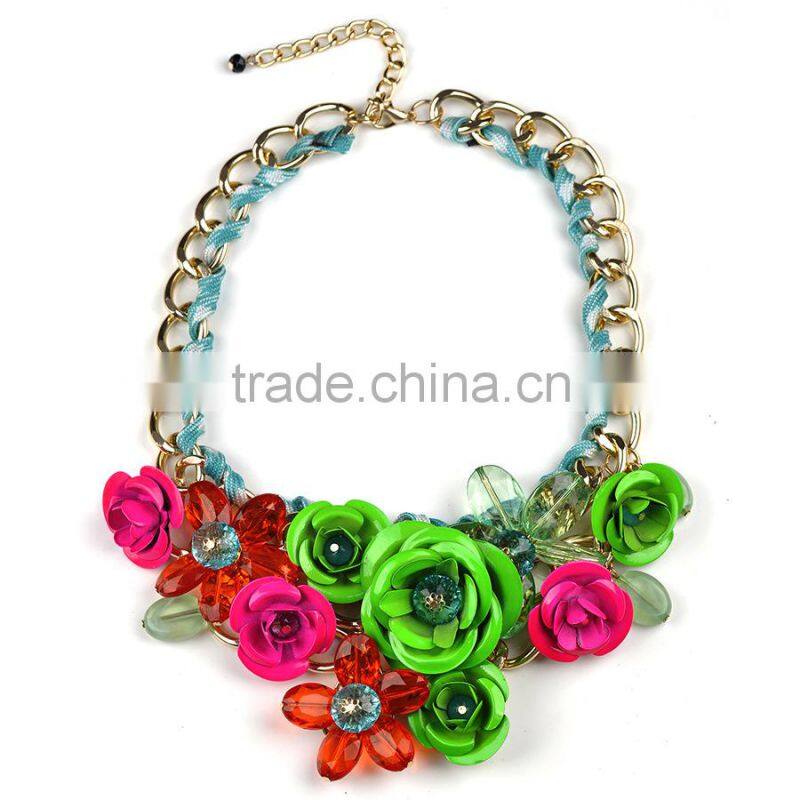 Flower necklace love forever christmas jewelry colored rosary