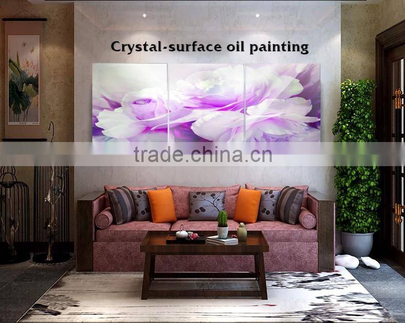 wholesale dropshipping flowers in a basket oil painting crystal artwork for home docor