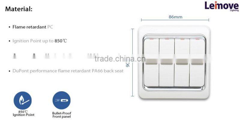 hot sell electronic light 4 gang 2 way switch