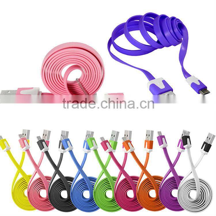 2014 New Flat Micro USB Cable Colorful Micro USB Cable