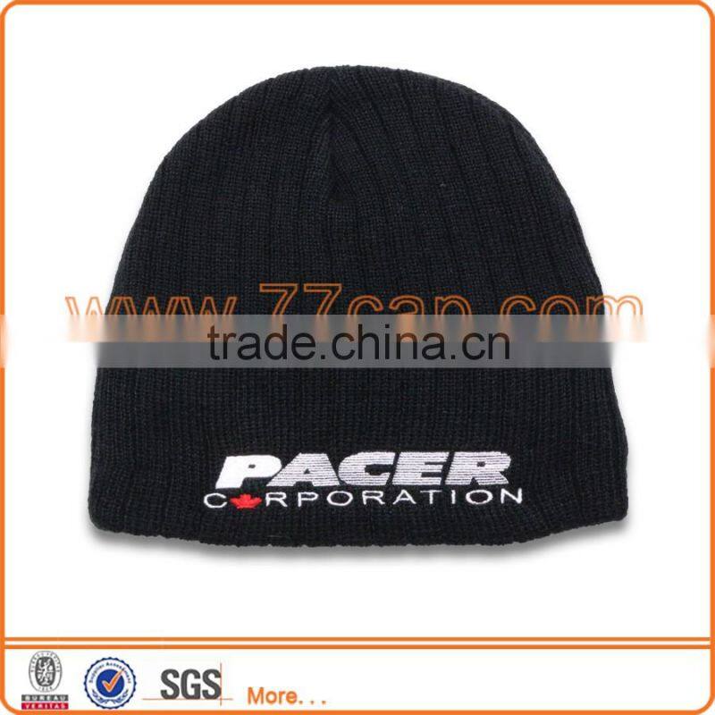 wholesale 100% acrylic custom beanie hat with embroidery logo