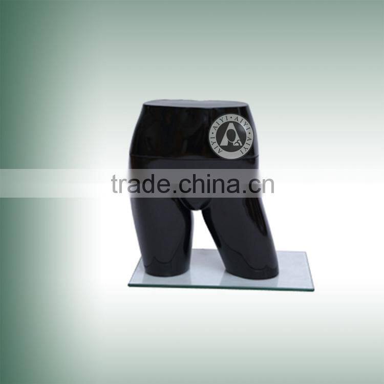 plastic female glossy black tailor mannequin torso