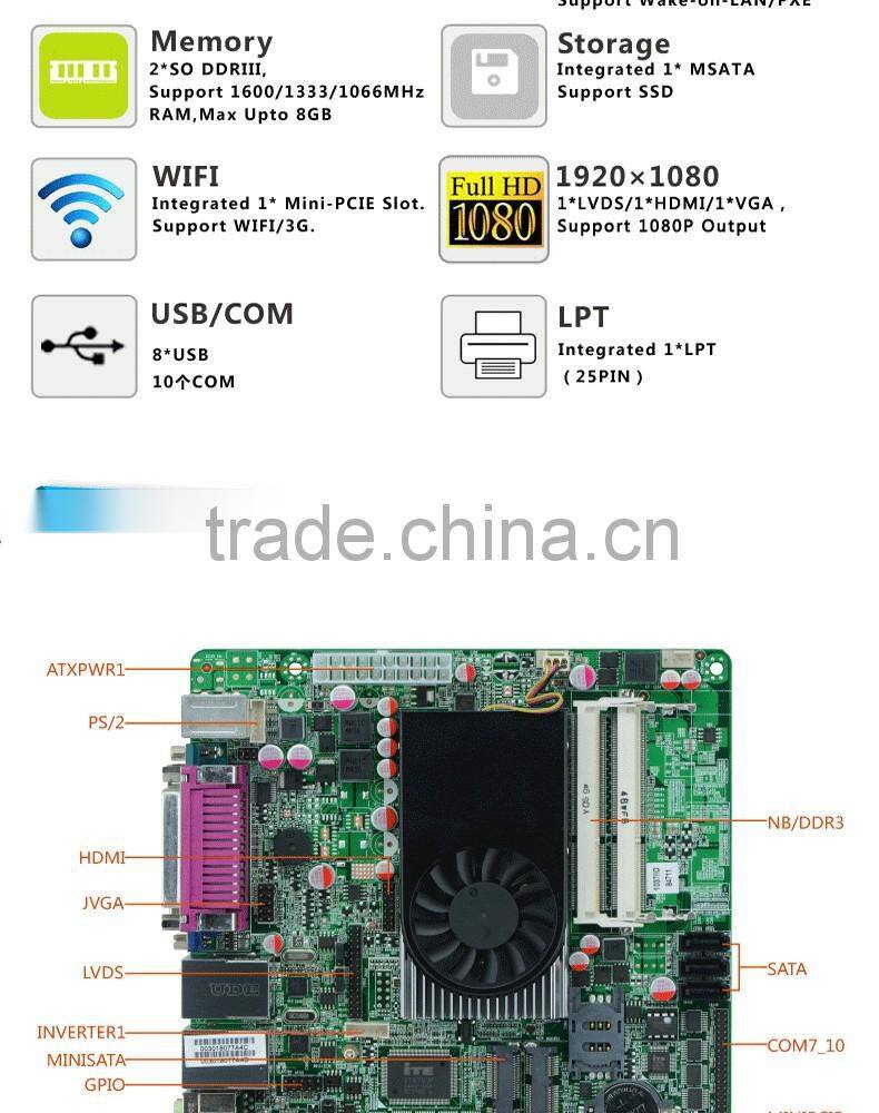 2* RJ-45 Lan port Cheapest celeron industrial pc motherboard 1037u embedded computer board with factory best prices