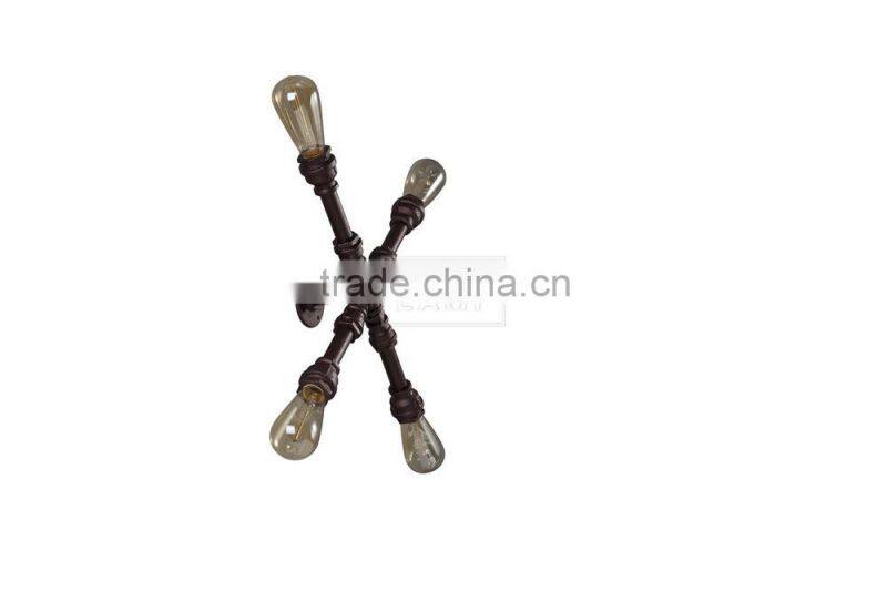 Rusted Barn Wall Sconce Urban Lodge Wall Mount Pipe Deco Wall Lantern