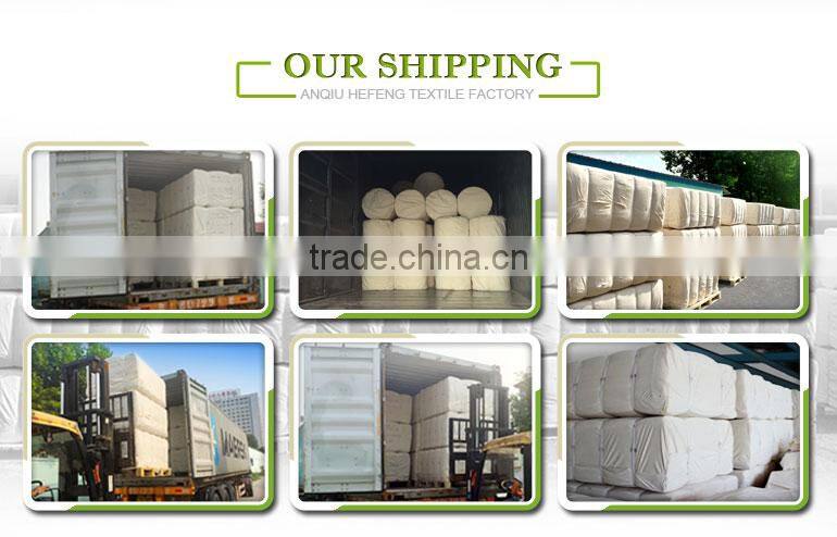 Supplying high quality T/C 65/35 110x76 59" bleached fabric from China