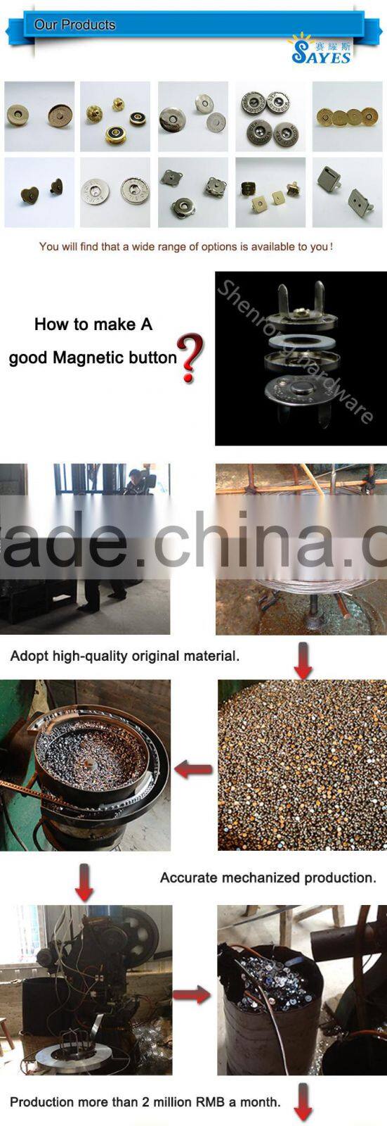 Glasses case metal fitting eyelet magnetic snap black nickel 17*2mm