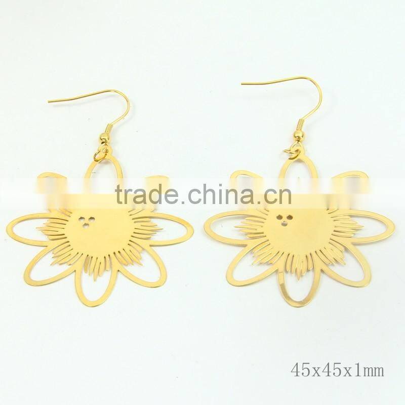 flower charm earrings made of 316L stainless steel