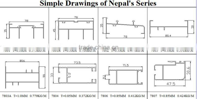 nepal aluminum alloy extrusion window and door frame profile aluminium product