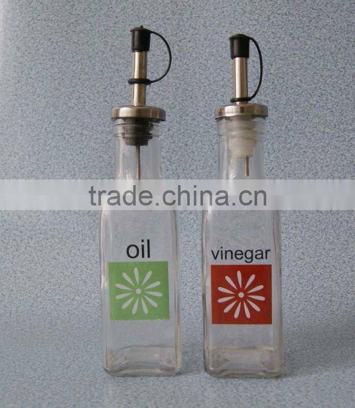 high quality with metal rack glass spice jar set