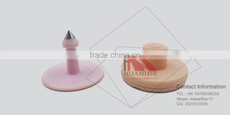 Rfid animal ear tag with 134.2HKZ in pink 30*30 mm