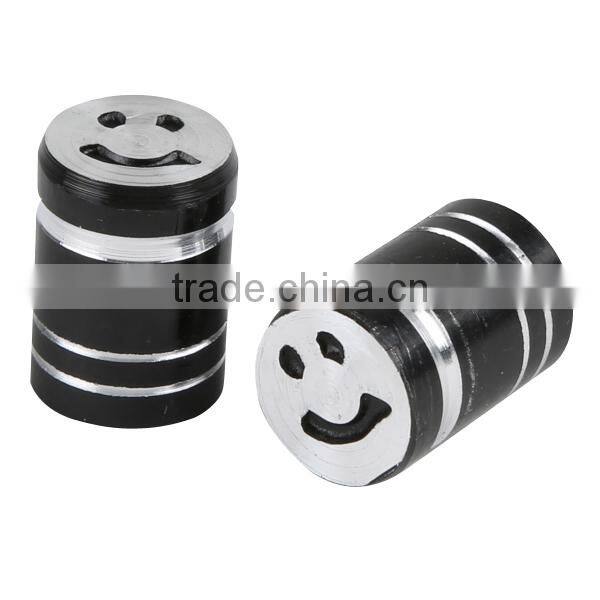 Universal Aluminum smile 2X smile black Motorcycle Tyre Tire Valve Stem Caps NEW