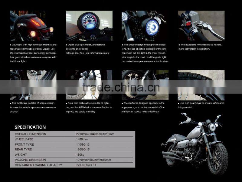 2016 NEW Chongqing LED Princess Street Motorcycle 200CC 250CC Cool Good Quality Motorcycle Sale