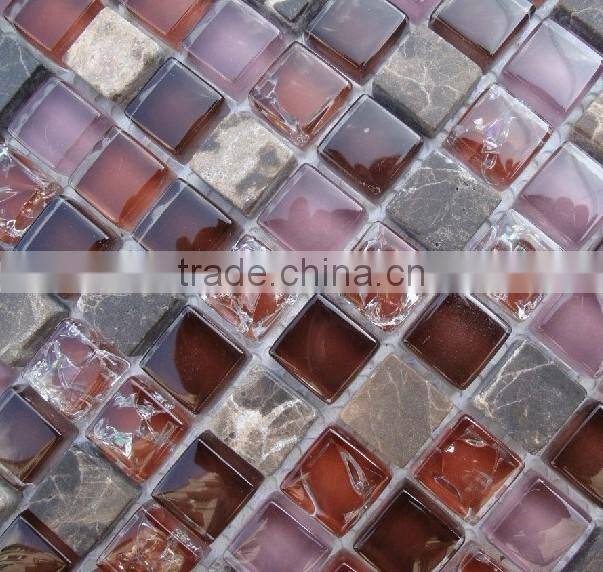 Pink and white glass mosaic tile on sale