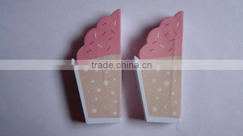 High Quality Stocked novelty cup cake shape note pad