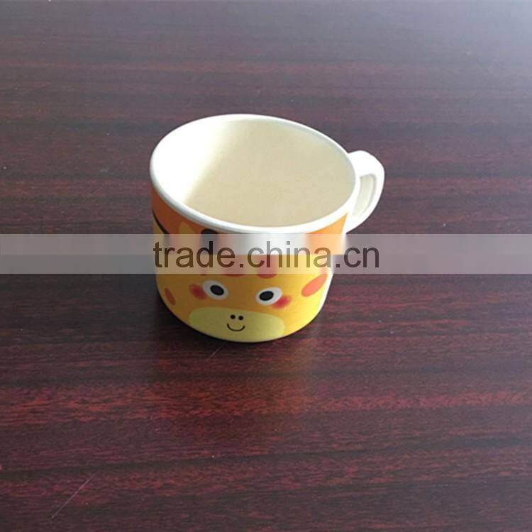 2016 new cute bamboo fiber baby cup with handle