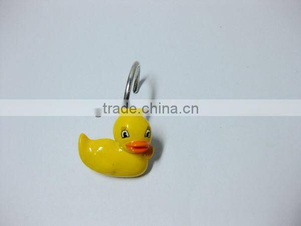 Yellow duck decorative plastic hook