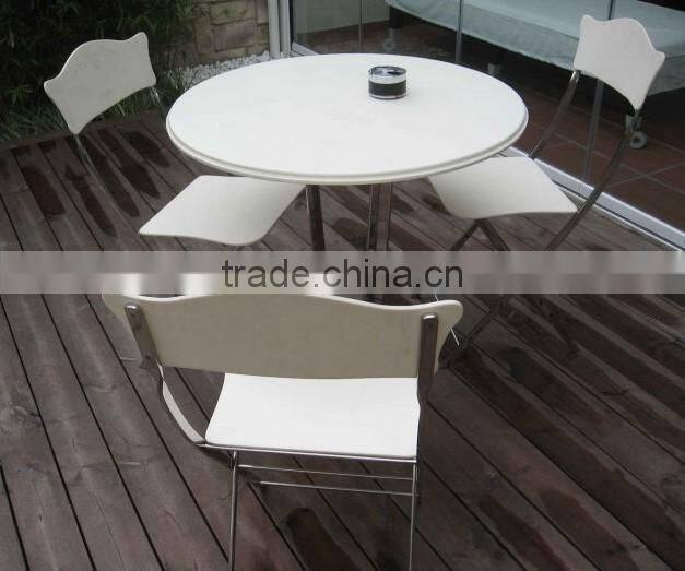 Corian &wood made round coffee table side table