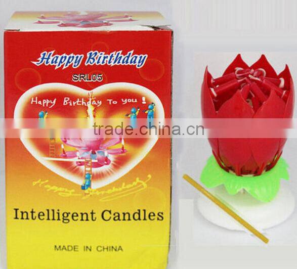 Intelligent+ Multicolors Musical Blossom Lotus Flower Rotatable Birthday Candles