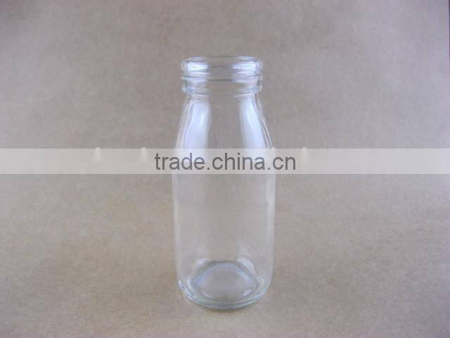 Clear Round Milk Glass Bottles