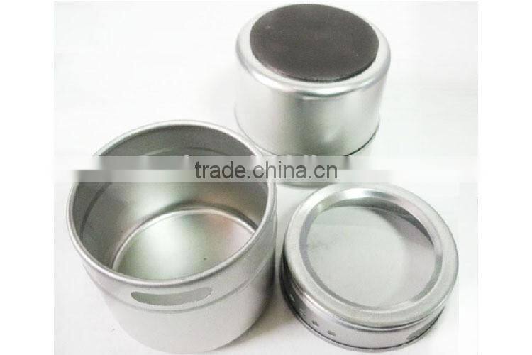 6 pcs spice herb use airtight magnet spice tin jar set with tray