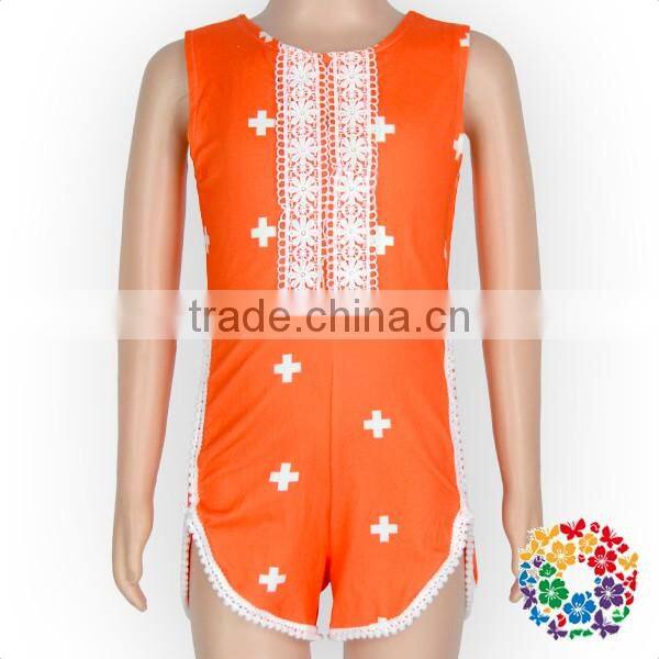New Style Children Sleeveless Lace Onesie Boutique Jumpsuit Smocked Children Romper
