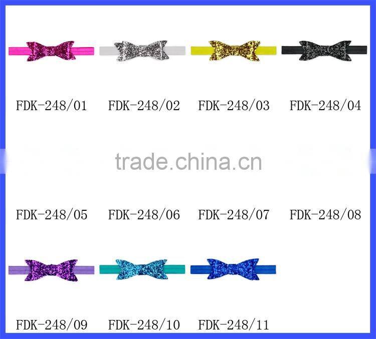 Royal Blue Shiny Sequin Bow Headbands For Baby Girls