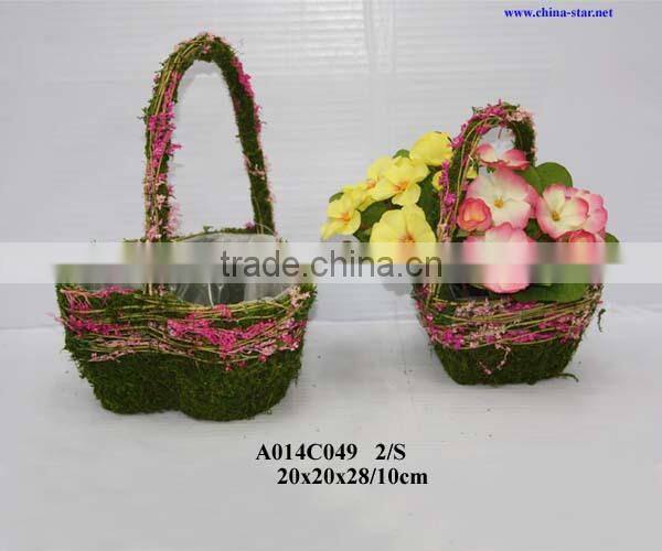 moss flower planter basket