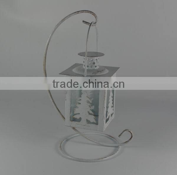 Metal mini lantern with metal stand