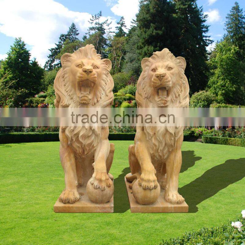 cheap and high quality Chinese stone carving life-size marble lion statue