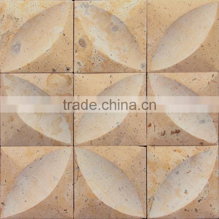 MM-CV305 modern cheap natural stone high quality flower beige marble mosaic