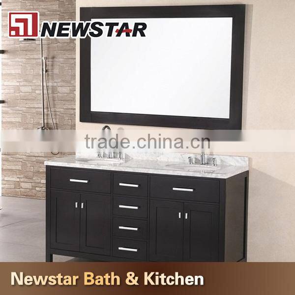 Solid wood bathroom vanity with granite countertops for inn project