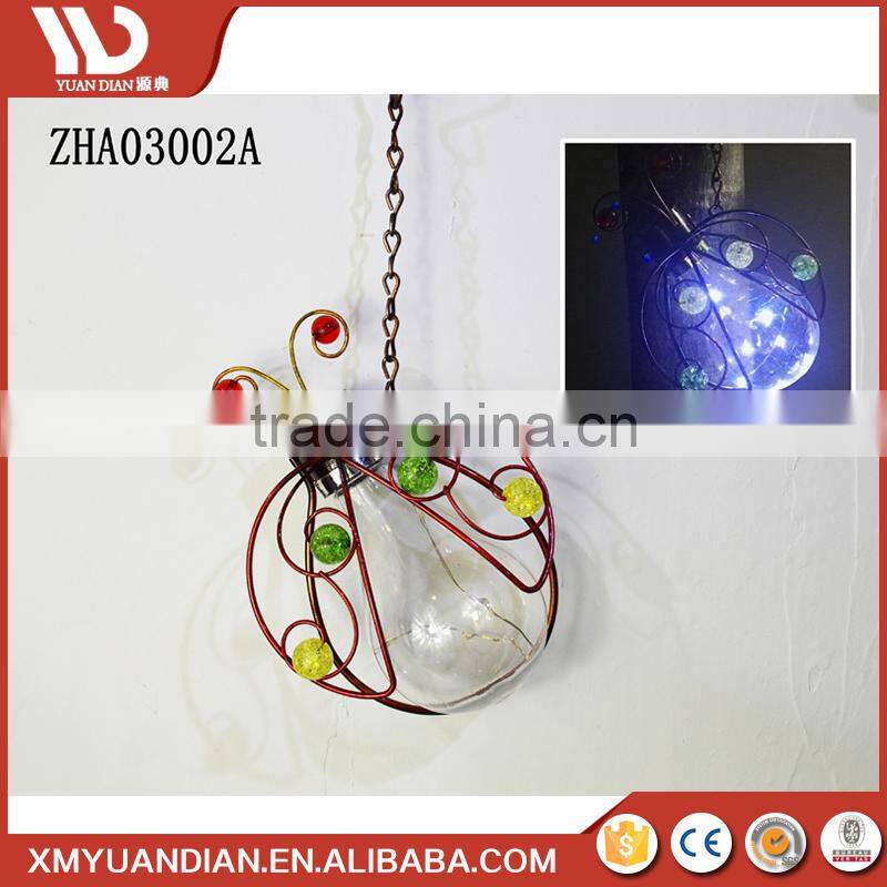 Resin Crafts Hanging Ornament Lantern Decoration Butterfly Ladybug Color Changing Led Handpainted Polyresin Hang Solar Light 20