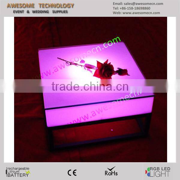 stainless steel frame led illuminated coffee table wholesale