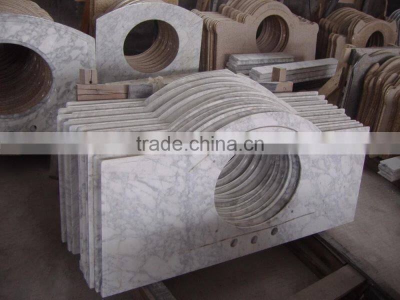 Top quality Arabescato white marble one sink bathroom vanity top