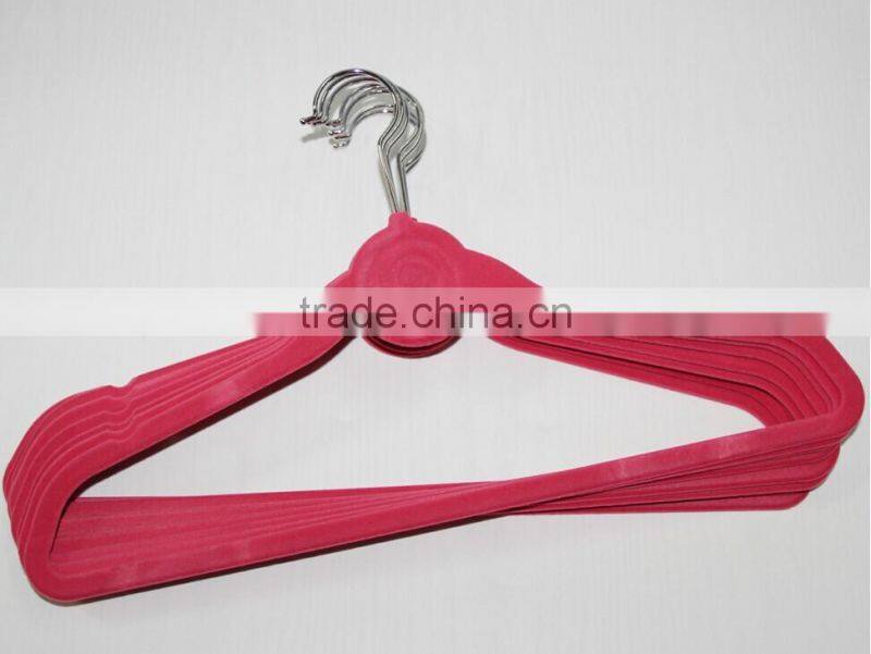 Rose type velvet used plastic hanger