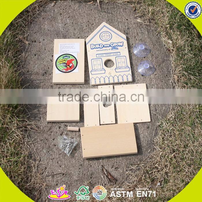 2017 new fashion funny children wooden bird house W03B049