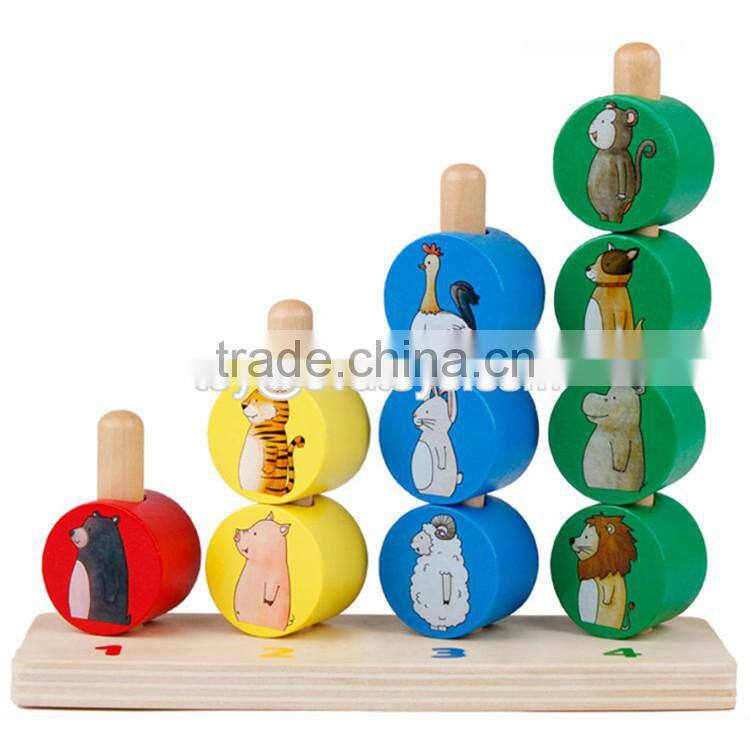 Creative intelligent stacking toys wooden baby building blocks W13D097