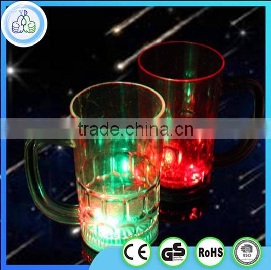 LFGB plastic glow in the dark cup with handle