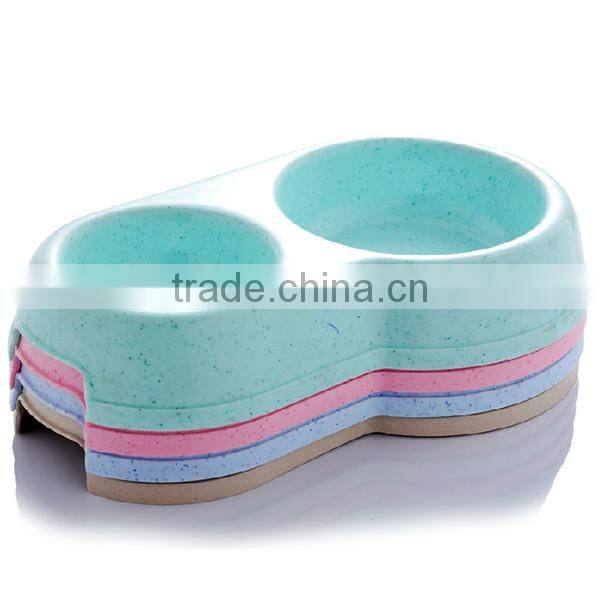 Custom 2015 Newest Designment Fashionable Plastic Pet Bowl With Double Bowl manufacturer