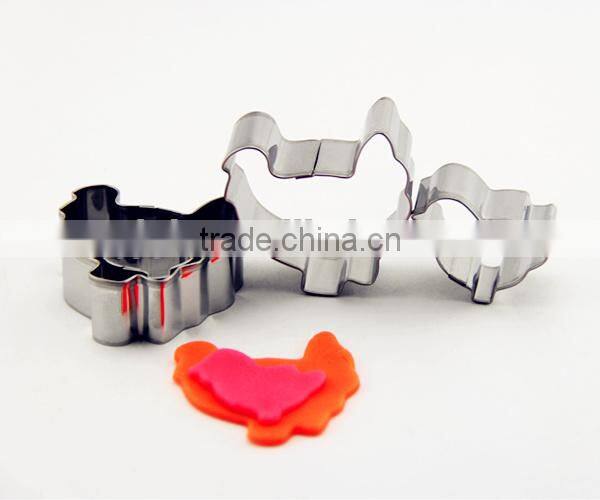 100% food grade stainless steel cookie cutter wholesale cock hen shape biscuit mold animal cookie cutter set