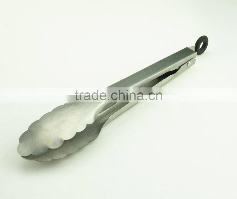 39016 9 Inch Stainless Steel Kitchen Tongs BBQ Grill Food salad Tongs With Lock