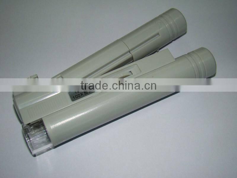 new 40x 80x 100x Pocket Microscope with LED Light Source and Reading Illuminant Magnifier